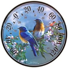 James Hautman 12-1/2 In/Outdoor Bluebird Thermometer